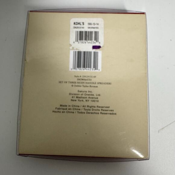 ONEIDA Snowmates Set of Three Snowman Spreaders Winter Charcuterie Service New - Picture 3 of 3